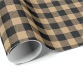 Camel Tan Black Buffalo Pset Tartan Cadeaupapier (Rol Hoek)