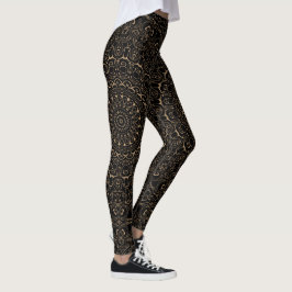 Camel Tan Mandala met elegante symmetrie Leggings