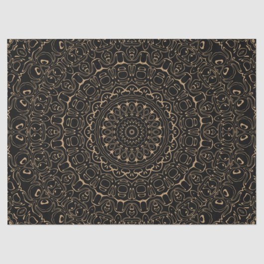Camel Tan Mandala met elegante symmetrie Tissuepapier (Voorkant)