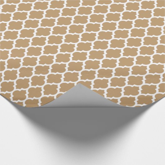 Camel Tan Moroccan Quatrefoil Pattern #4 Cadeaupapier (Hoek)