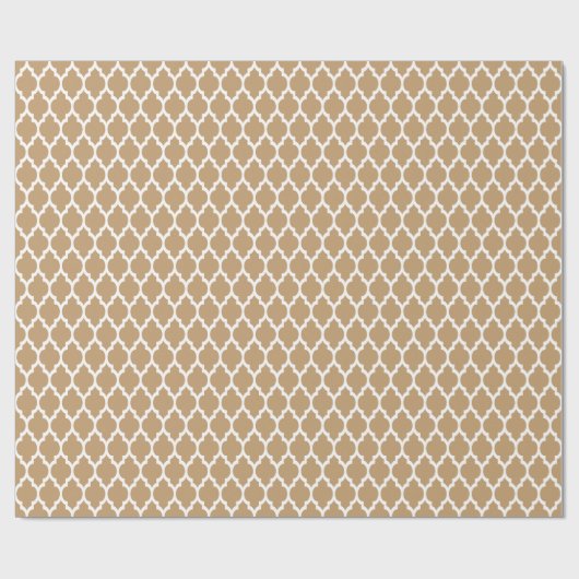 Camel Tan Moroccan Quatrefoil Pattern #4 Cadeaupapier (Vlak)