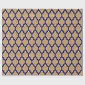 Camel Tan Navy XL Moroccan Quatrefoil #4 Cadeaupapier (Vlak)