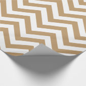 Camel Tan White XL Chevron ZigZag Pattern Cadeaupapier (Hoek)