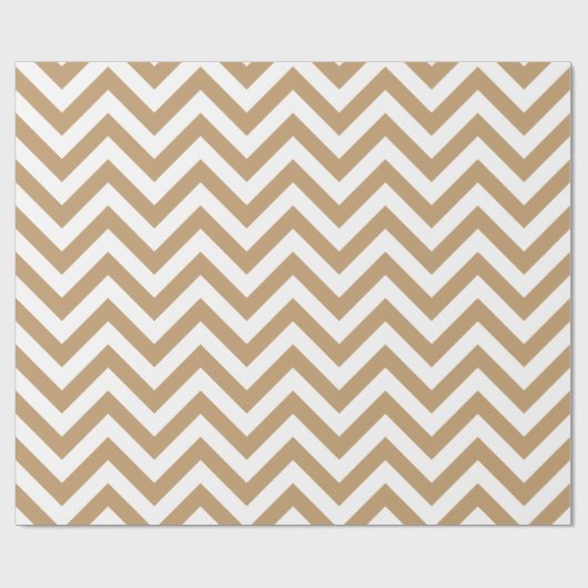 Camel Tan White XL Chevron ZigZag Pattern Cadeaupapier (Vlak)