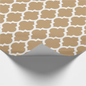 Camel Tan White XL Moroccan Quatrefoil #4 Cadeaupapier (Hoek)