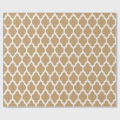 Camel Tan White XL Moroccan Quatrefoil #4 Cadeaupapier (Vlak)