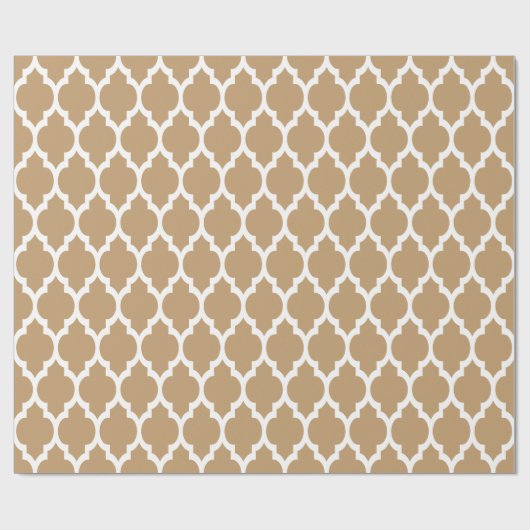 Camel Tan White XL Moroccan Quatrefoil #4 Cadeaupapier (Vlak)