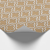 Camel Tan White XL Moroccan Quatrefoil #7DS Cadeaupapier (Hoek)
