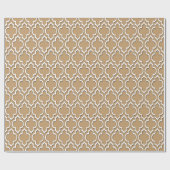 Camel Tan White XL Moroccan Quatrefoil #7DS Cadeaupapier (Vlak)