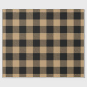 Camel Tan Zwart Enorme Buffel Plaid Lumberjack Cadeaupapier (Vlak)