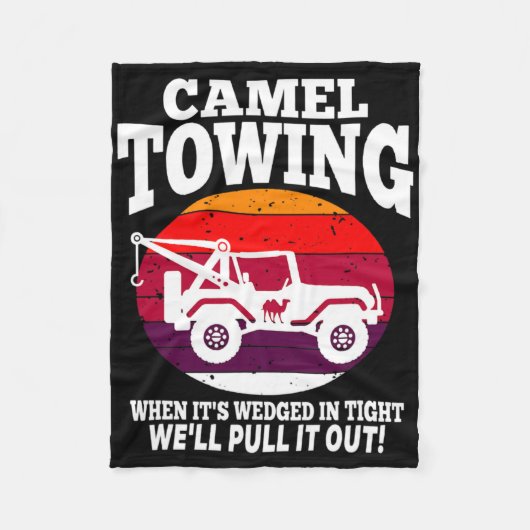 Camel Towing Fun Retro Camel Towing Fun Halloween Fleece Deken (Voorkant)