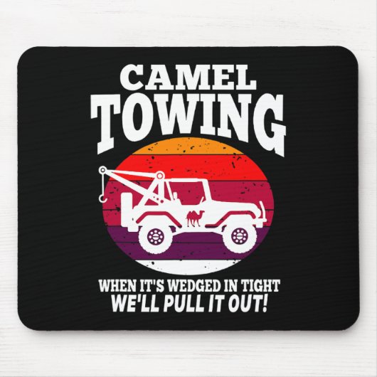 Camel Towing Fun Retro Camel Towing Fun Halloween Muismat (Voorkant)
