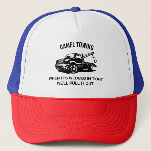 Camel Towing Funny Humor Snapback Retro Trucker Pet (Voorkant)