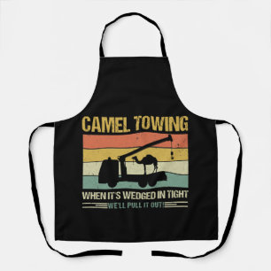 Camel Towing Retro Adult Humor als het Wedge is Schort