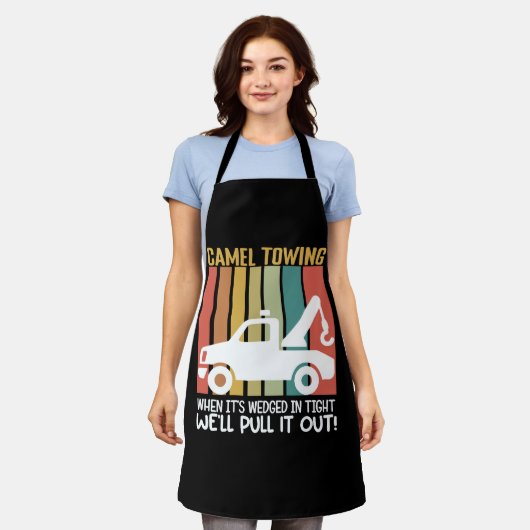 Camel Towing Retro Adult Humor Gezegde Halloween Schort (Gedragen)