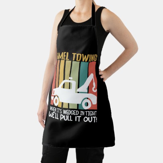 Camel Towing Retro Adult Humor Gezegde Halloween Schort (Insitu)