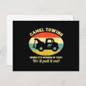 Camel Towing Retro Adult Humor Saying Funny Hallow Aankondigingskaart (Voorkant / Achterkant)