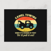 Camel Towing Retro Adult Humor Saying Funny Hallow Aankondigingskaart (Voorkant)