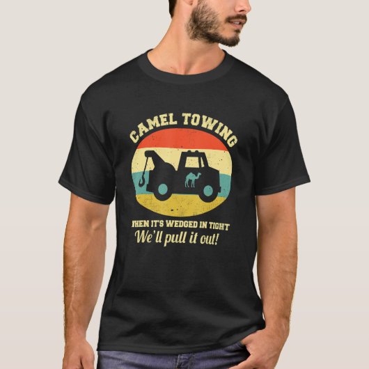 Camel Towing Retro Adult Humor Saying  Halloween T-shirt (Voorkant)