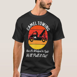 Camel Towing Retro Distress Style Adult Humor SA T-shirt