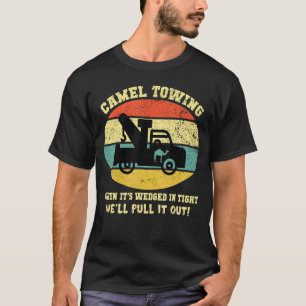 Camel Towing Retro Distress Style Adult Humor SA T-shirt