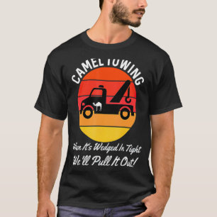 Camel Towing Retro Distress Style Adult Humor SA T-shirt