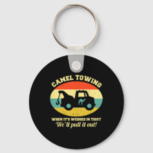 Camel Towing Retro Volwassen Humor Gezegde Fun Hal Sleutelhanger