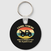 Camel Towing Retro Volwassen Humor Gezegde Fun Hal Sleutelhanger (Voorkant)