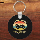 Camel Towing Retro Volwassen Humor Gezegde Fun Hal Sleutelhanger (Voorkant)