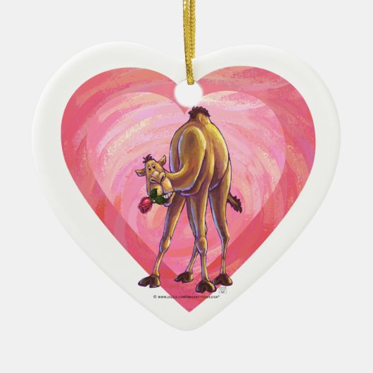 Camel Valentijnsdag Keramisch Ornament (Voorkant)
