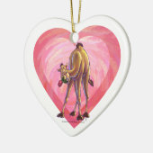 Camel Valentijnsdag Keramisch Ornament (Links)