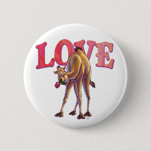 Camel Valentijnsdag Ronde Button 5,7 Cm