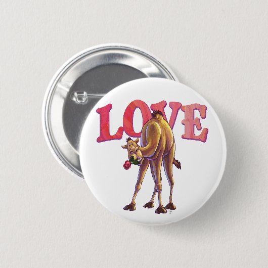 Camel Valentijnsdag Ronde Button 5,7 Cm (Voorkant /achterkant)