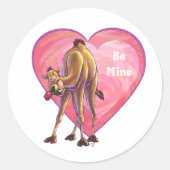 Camel Valentijnsdag Ronde Sticker (Voorkant)