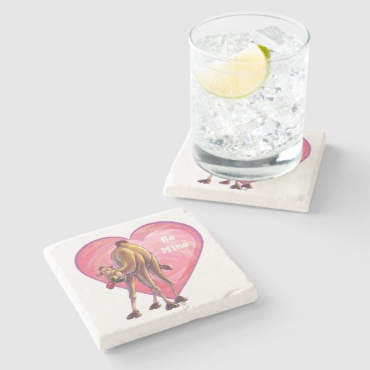 Camel Valentijnsdag Stenen Onderzetter (Zijkant)