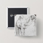 Camel Vierkante Button 5,1 Cm (Voorkant /achterkant)