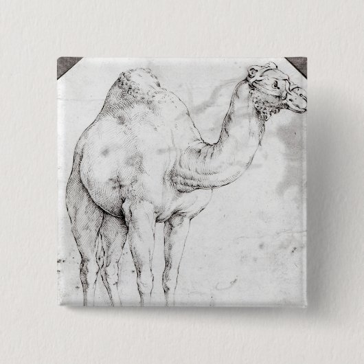 Camel Vierkante Button 5,1 Cm (Voorkant)