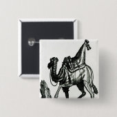 Camel Vierkante Button 5,1 Cm (Voorkant /achterkant)