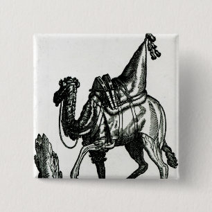 Camel Vierkante Button 5,1 Cm
