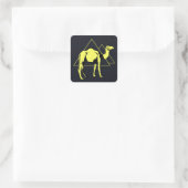 Camel Vierkante Sticker (Tas)
