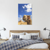 Camel voor de pyramiden van Giza, Egypte; Canvas Afdruk (Insitu (Slaapkamer))