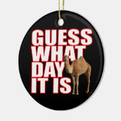 Camel voor kerstfeestdag, raad eens op welke dag h keramisch ornament (Links)