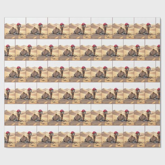 Camel Wearing a Red Retired Cap Cadeaupapier (Vlak)