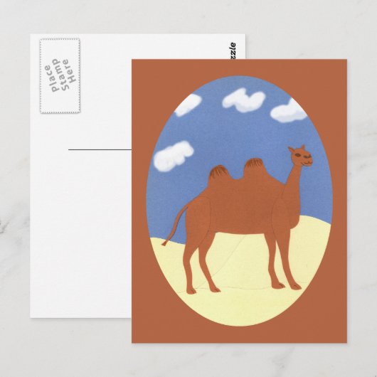 Camel Whimsical op Desert Dunes Briefkaart (Voorkant / Achterkant)