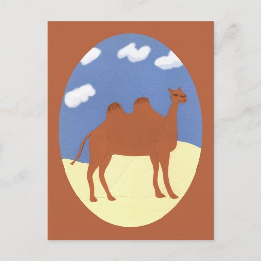 Camel Whimsical op Desert Dunes Briefkaart (Voorkant)