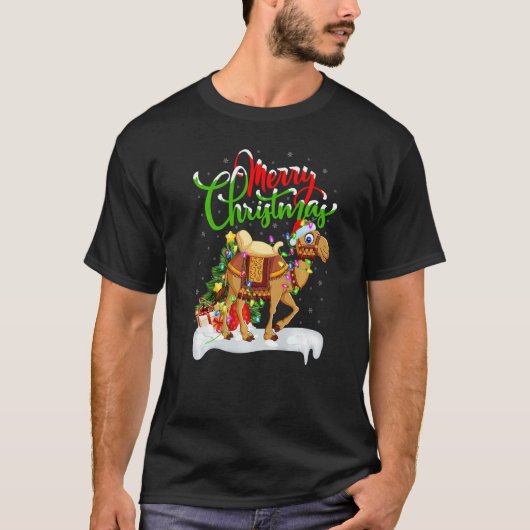 Camel  Xmas Decorations Santa Camel Christmas T-shirt (Voorkant)