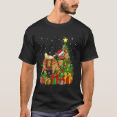 Camel Xmas Tree Lighting Santa Hat Camel Christmas T-shirt (Voorkant)