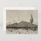 Camelback Mountain Saguaro Cactus Black & White Briefkaart (Voorkant / Achterkant)