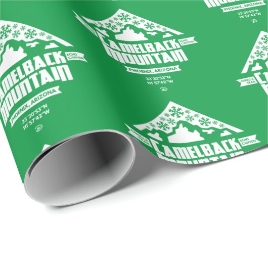 Camelback Mountain Xmas (groen) - Wrapping Paper Cadeaupapier (Rol Hoek)