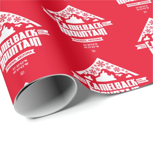 Camelback Mountain Xmas (rood) - Inpakpapier (Rol Hoek)
